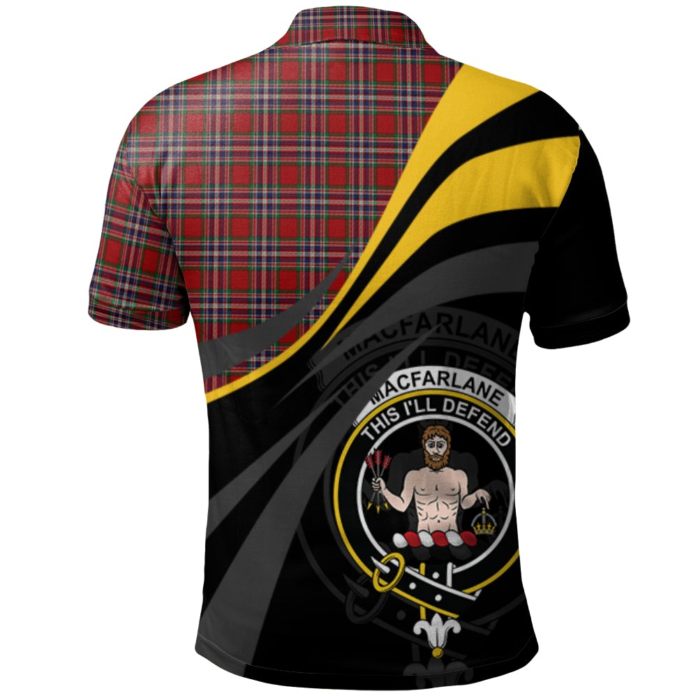 Clan MacFarlane Red Tartan Polo Shirt - Royal Coat Of Arms Style AU11 MacFarlane Red Tartan Tartan Polo   