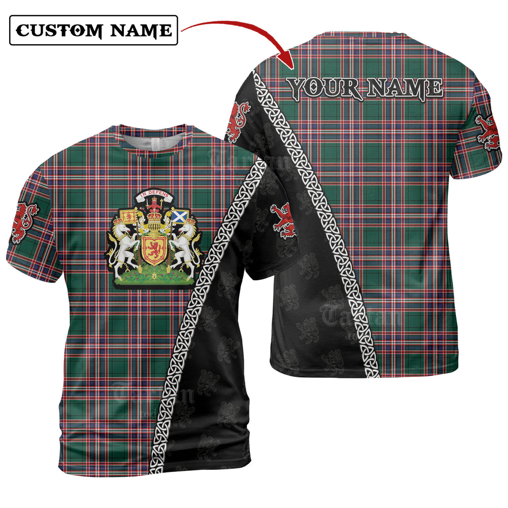 MacFarlane Hunting Modern Tartan Shirt with Scotland Coat of Arms & Custom Name DF21