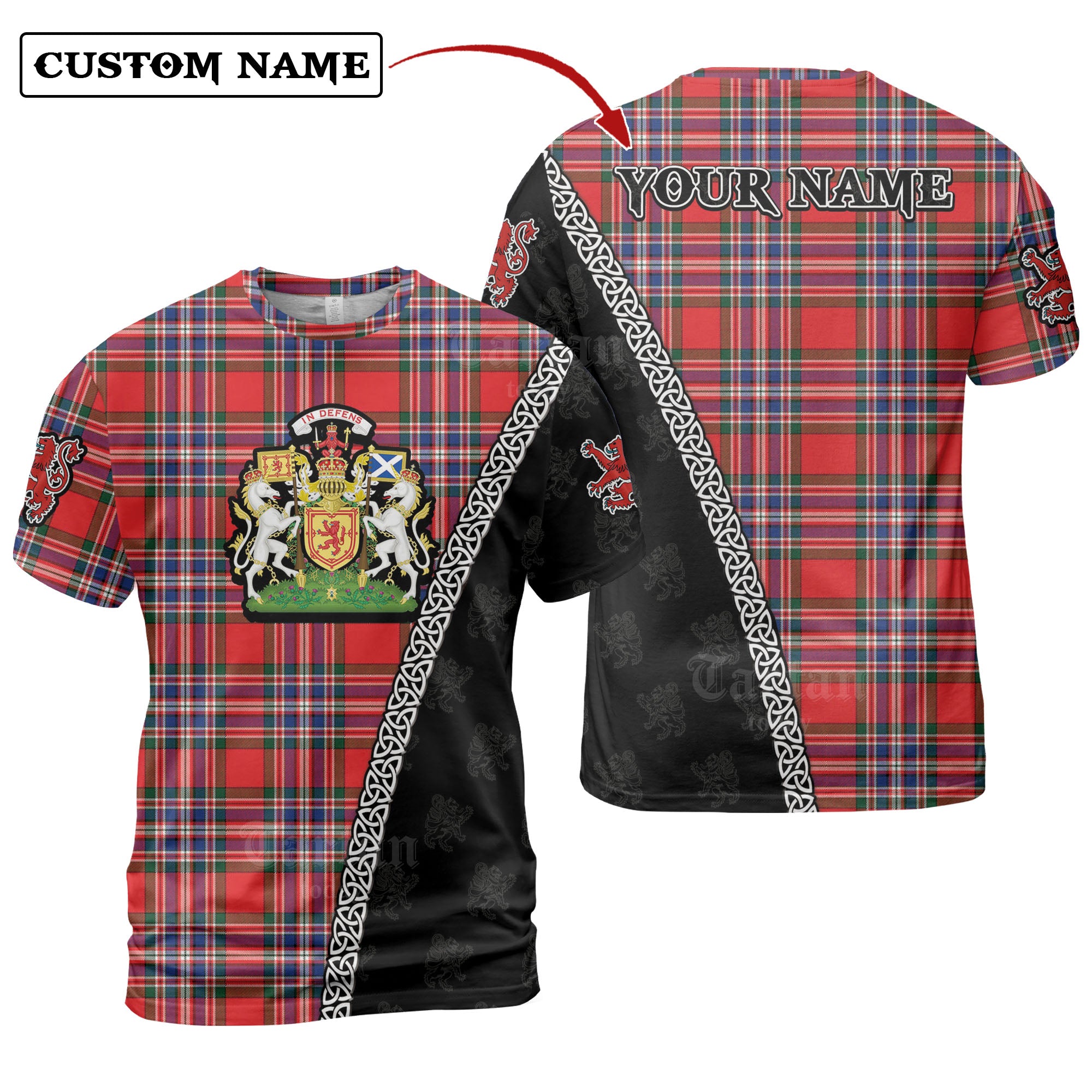 MacFarlane Modern Tartan Shirt with Scotland Coat of Arms & Custom Name OJ97
