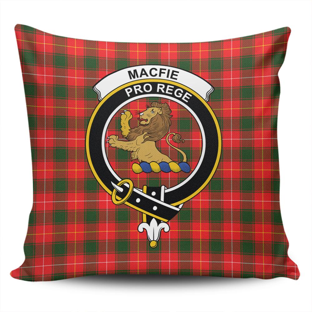 Clan MacFie Tartan Crest Pillow Cover ZI53 Clan MacPhee_MacFie Tartan Today   