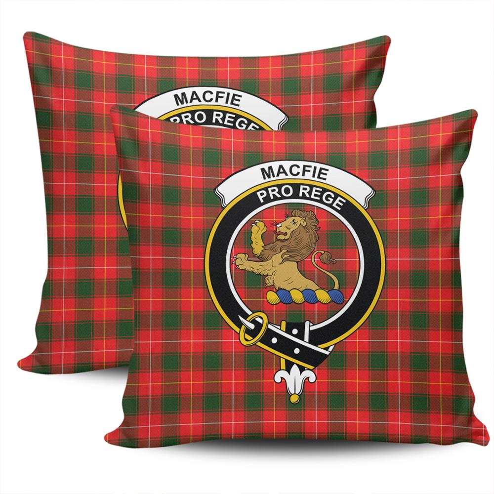 Clan MacFie Tartan Crest Pillow Cover ZI53 Clan MacPhee_MacFie Tartan Today   