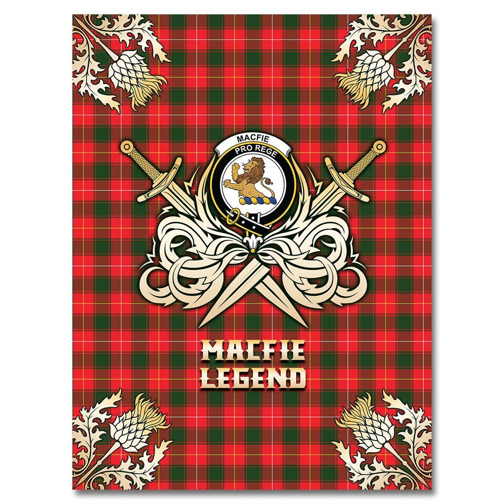 Clan MacFie Tartan Gold Courage Symbol Blanket OS61 Clan MacPhee_MacFie Tartan Today   