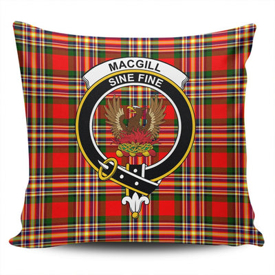 Clan MacGill Modern Tartan Crest Pillow Cover