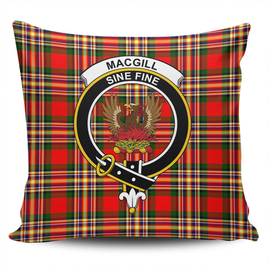 Clan MacGill Modern Tartan Crest Pillow Cover