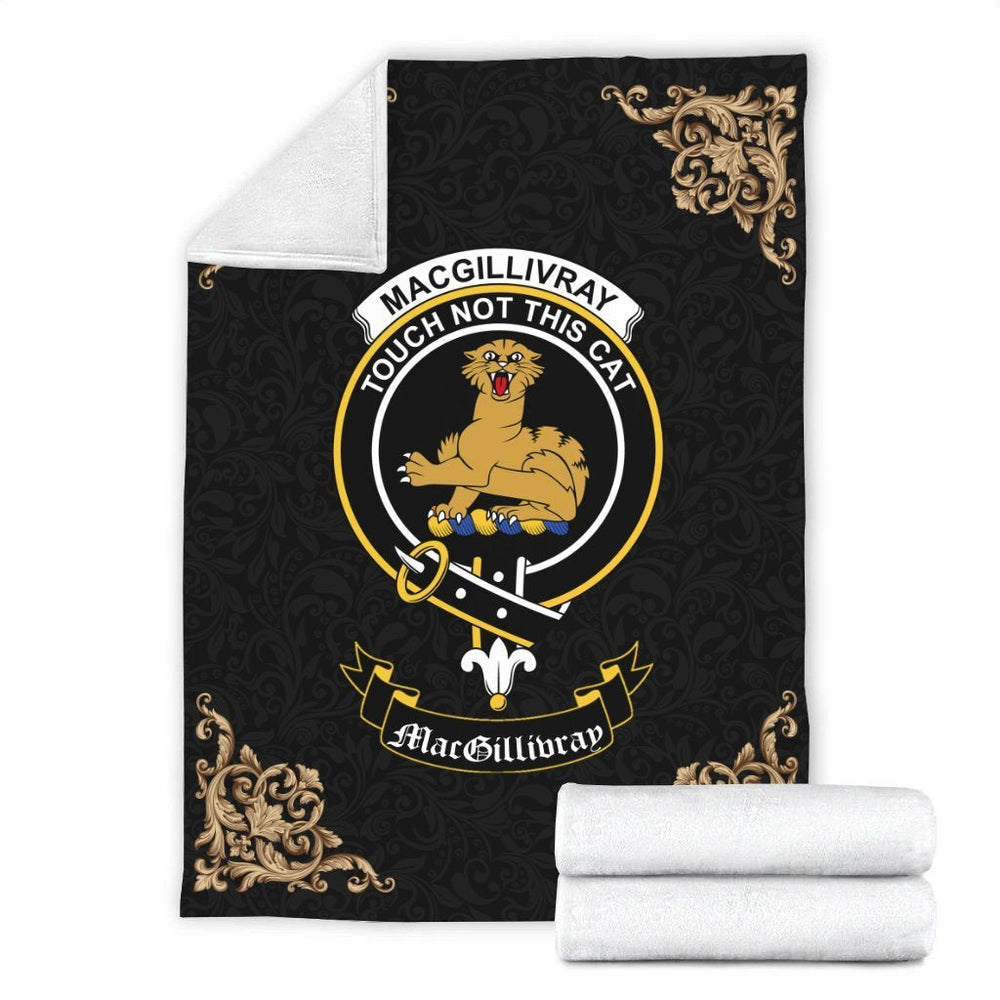 Clan MacGillivray Crest Tartan Premium Blanket Black GY30 Clan MacGillivray Tartan Today   