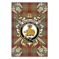 Clan MacGillivray Hunting Ancient Tartan Crest Black Garden Flag  - Gold Thistle  DZ84 Clan MacGillivray Tartan Today   