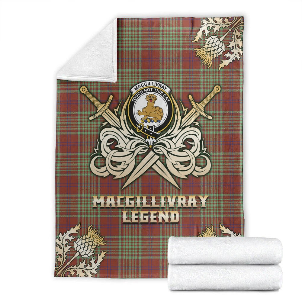 Clan MacGillivray Hunting Ancient Tartan Gold Courage Symbol Blanket GJ93 Clan MacGillivray Tartan Today   