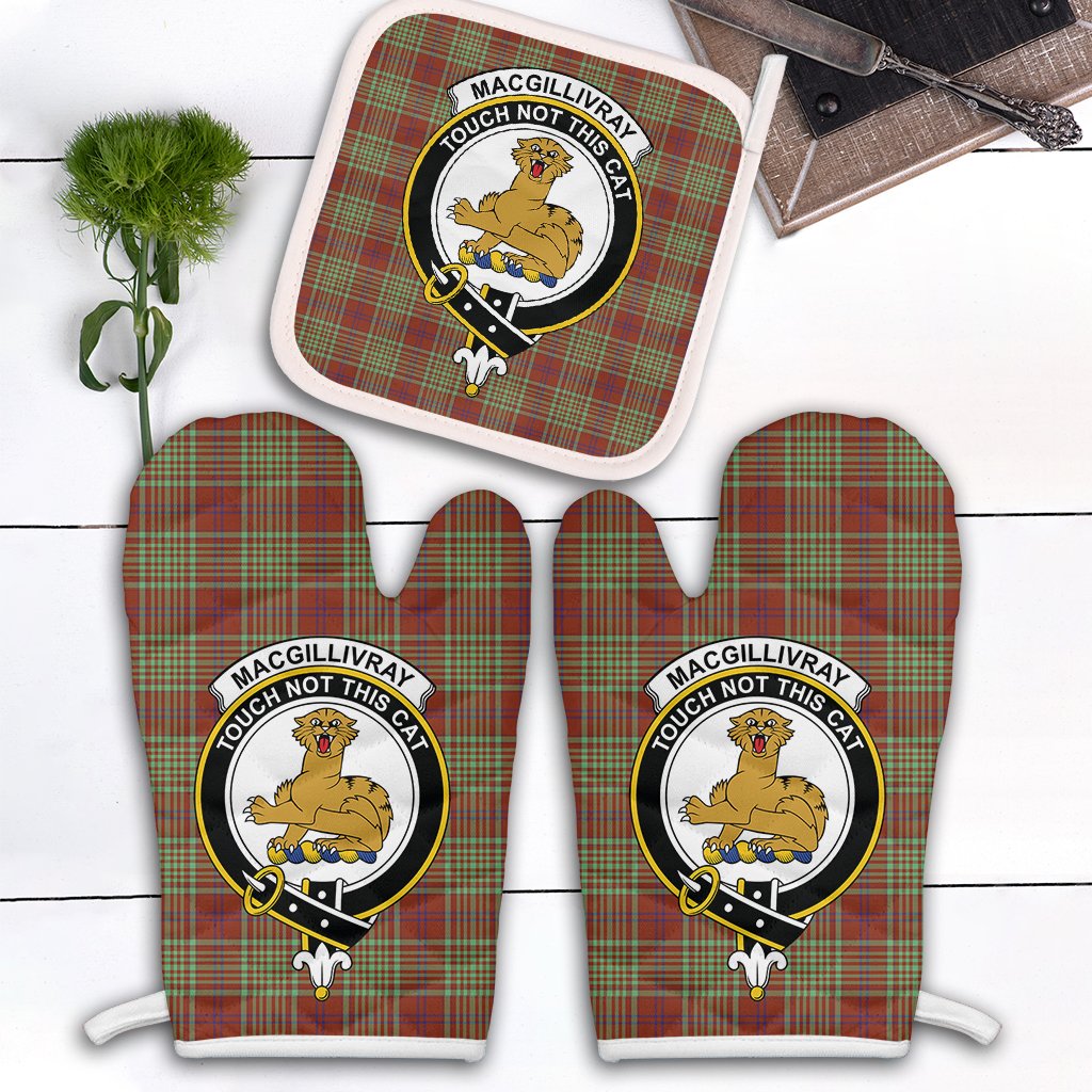 Clan MacGillivray Hunting Ancient Tartan Crest Oven Mitt And Pot Holder (2 Oven Mitts + 1 Pot Holder) OF19 Clan MacGillivray Tartan Today   