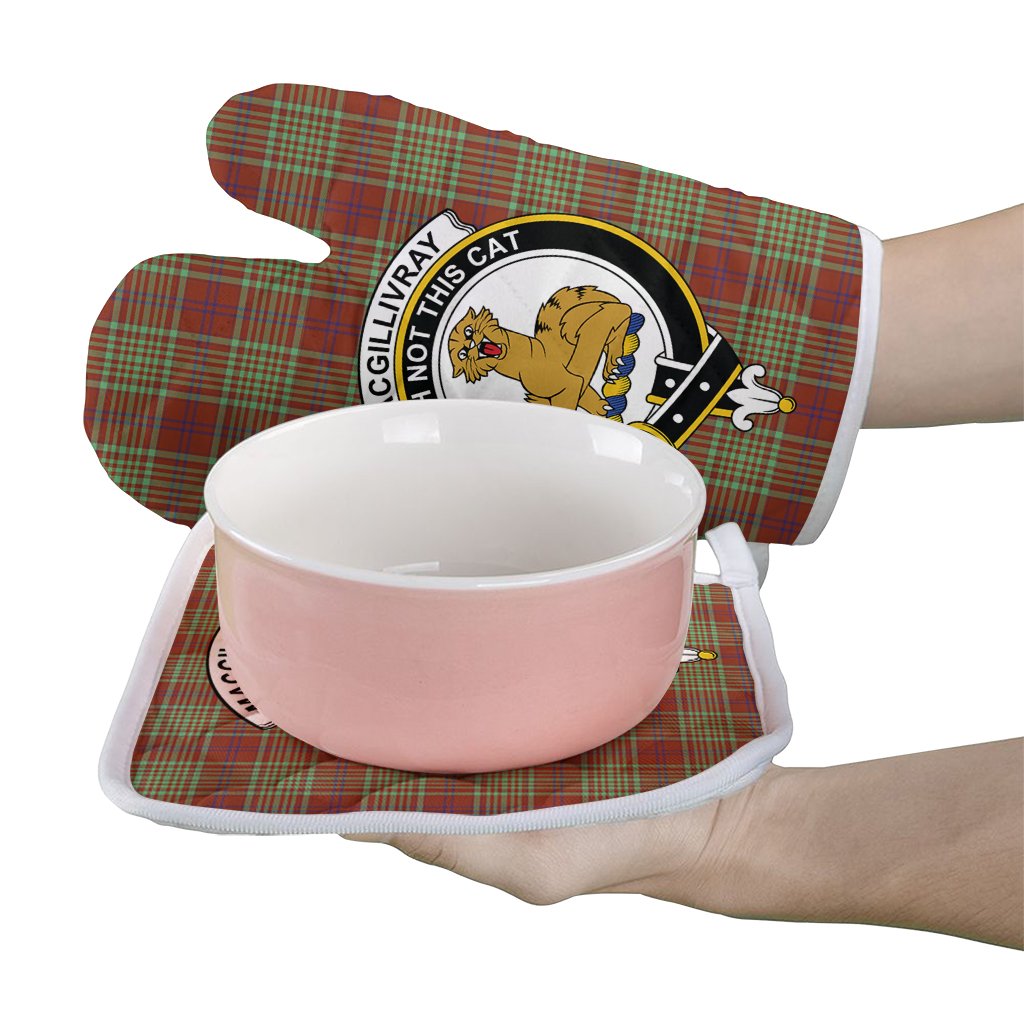 Clan MacGillivray Hunting Ancient Tartan Crest Oven Mitt And Pot Holder (2 Oven Mitts + 1 Pot Holder) OF19 Clan MacGillivray Tartan Today   