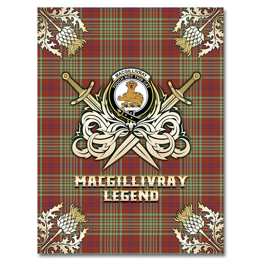 Clan MacGillivray Hunting Ancient Tartan Gold Courage Symbol Blanket GJ93 Clan MacGillivray Tartan Today   
