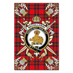 Clan MacGillivray Modern Tartan Crest Black Garden Flag  - Gold Thistle  NZ51 Clan MacGillivray Tartan Today   