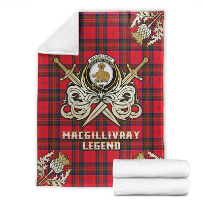 Clan MacGillivray Modern Tartan Gold Courage Symbol Blanket PX92