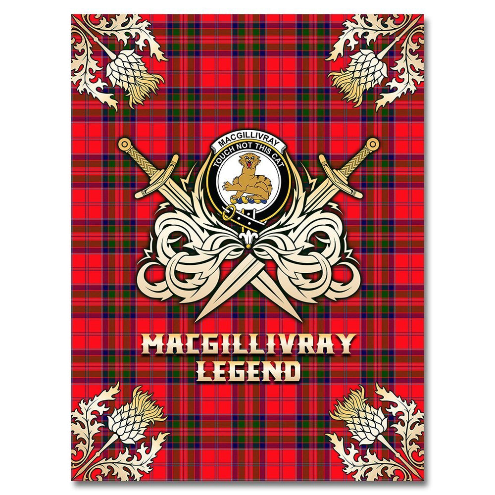 Clan MacGillivray Modern Tartan Gold Courage Symbol Blanket PX92 Clan MacGillivray Tartan Today   