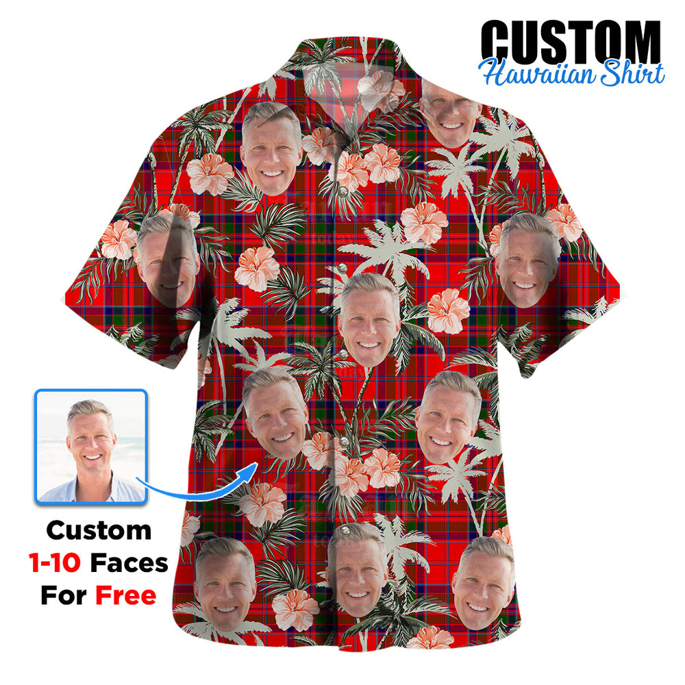 Clan MacGillivray Modern Tartan Custom Face Hawaiian Shirt – Unisex Gift for Family Members, Summer Party GL19 MacGillivray Modern Tartan Tartan Hawaii Shirt
