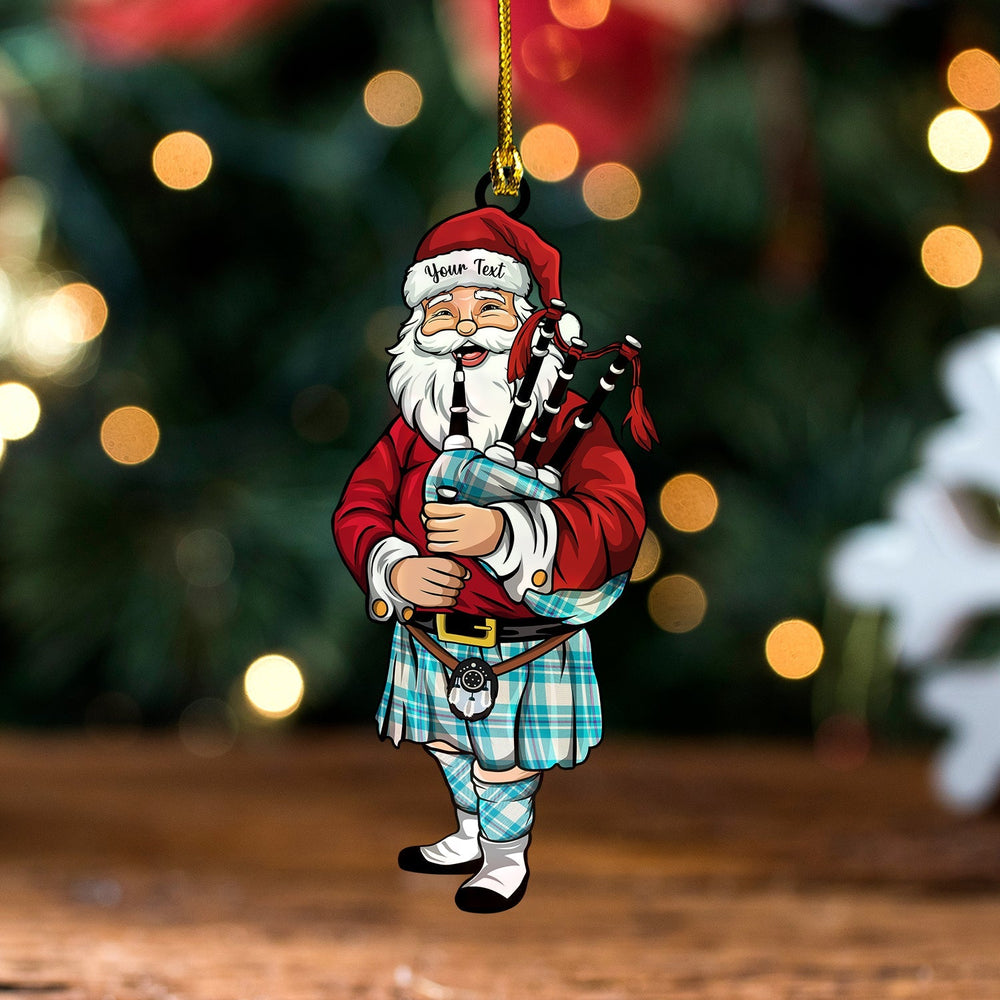 MacGregor Dress Turquoise (Gregor Dress Turquoise) Tartan Wood Acrylic Ornament Santa Personalized