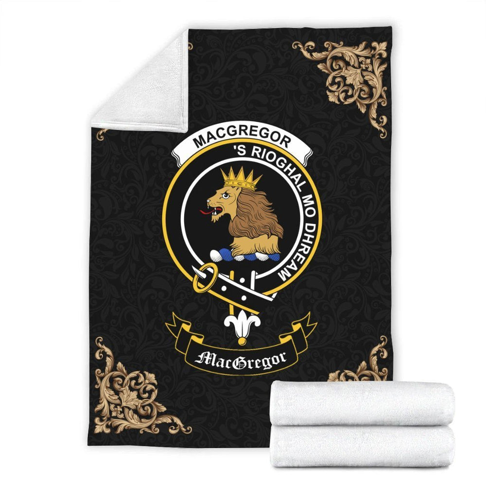 Clan MacGregor Crest Tartan Premium Blanket Black VD87 Clan MacGregor Tartan Today   