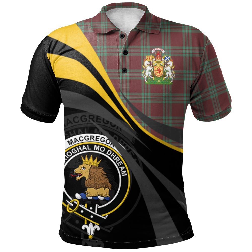 Clan MacGregor Hunting Ancient Tartan Polo Shirt - Royal Coat Of Arms Style QR17 MacGregor Hunting Ancient Tartan Tartan Polo   