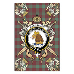 Clan MacGregor Hunting Ancient Tartan Crest Black Garden Flag  - Gold Thistle  JG91 Clan MacGregor Tartan Today   