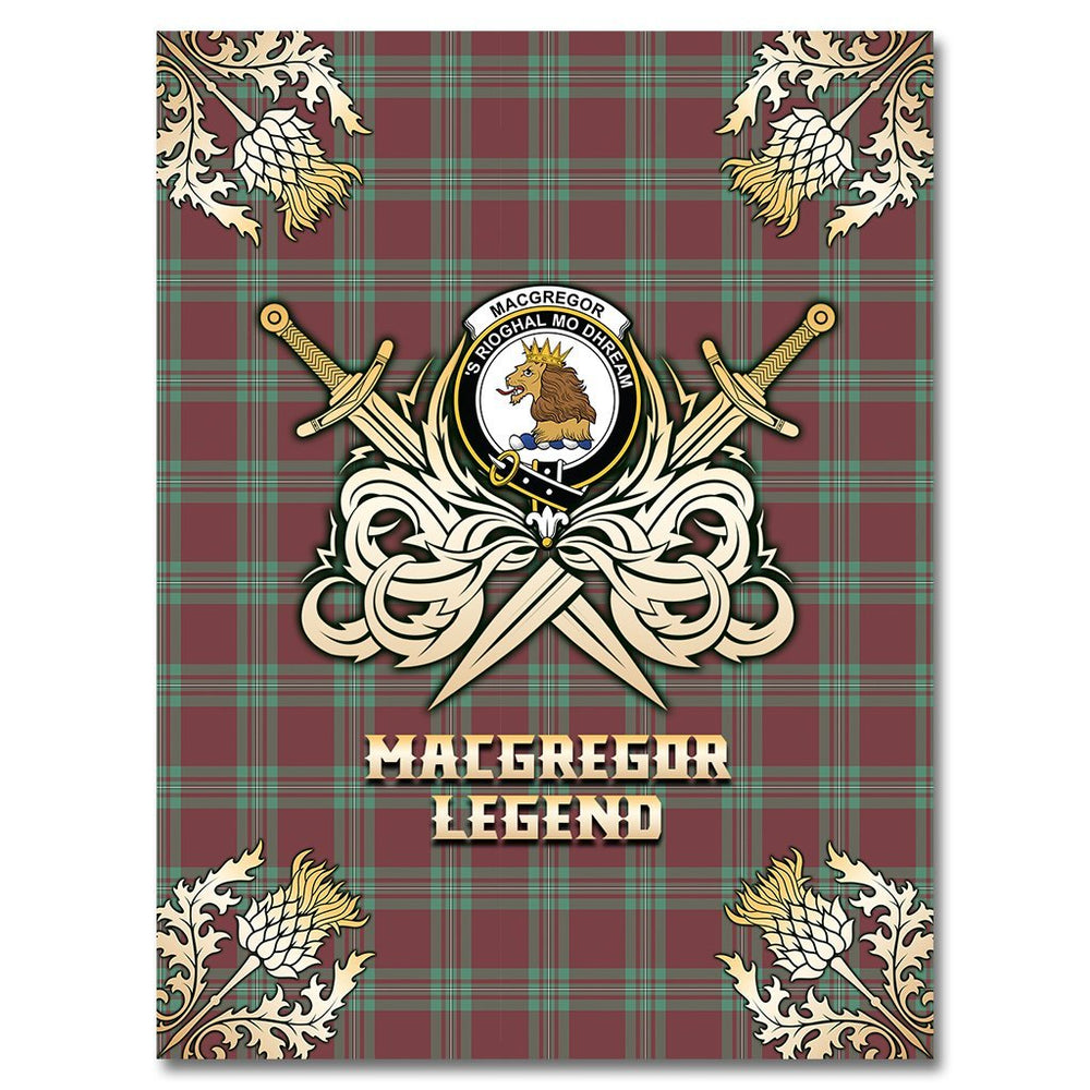 Clan MacGregor Hunting Ancient Tartan Gold Courage Symbol Blanket SH83 Clan MacGregor Tartan Today   
