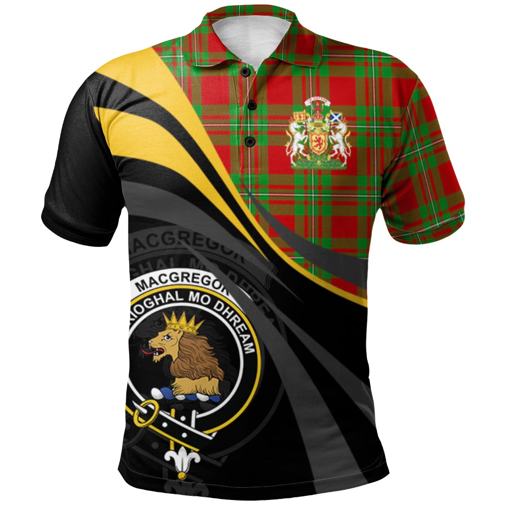 Clan MacGregor Modern Tartan Polo Shirt - Royal Coat Of Arms Style FA37 MacGregor Modern Tartan Tartan Polo   