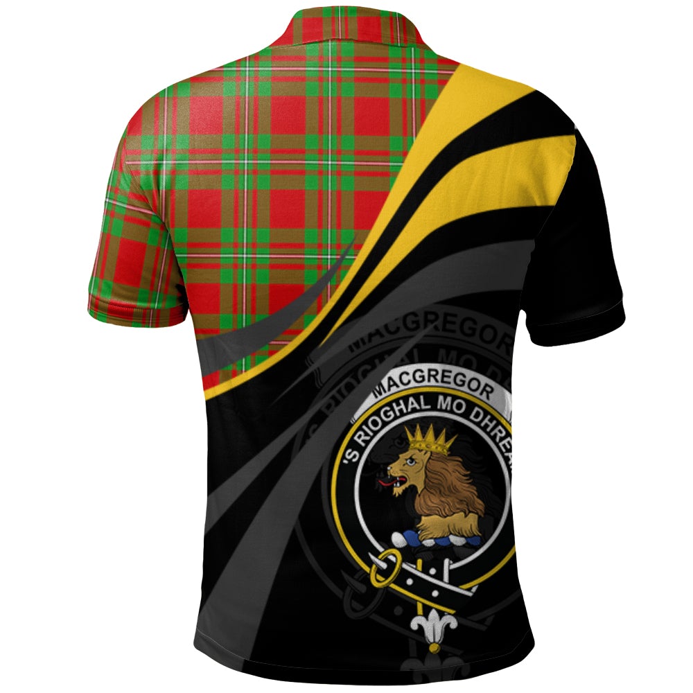 Clan MacGregor Modern Tartan Polo Shirt - Royal Coat Of Arms Style FA37 MacGregor Modern Tartan Tartan Polo   