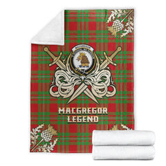 Clan MacGregor Modern Tartan Gold Courage Symbol Blanket ZW89 Clan MacGregor Tartan Today   