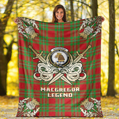 Clan MacGregor Modern Tartan Gold Courage Symbol Blanket ZW89 Clan MacGregor Tartan Today   