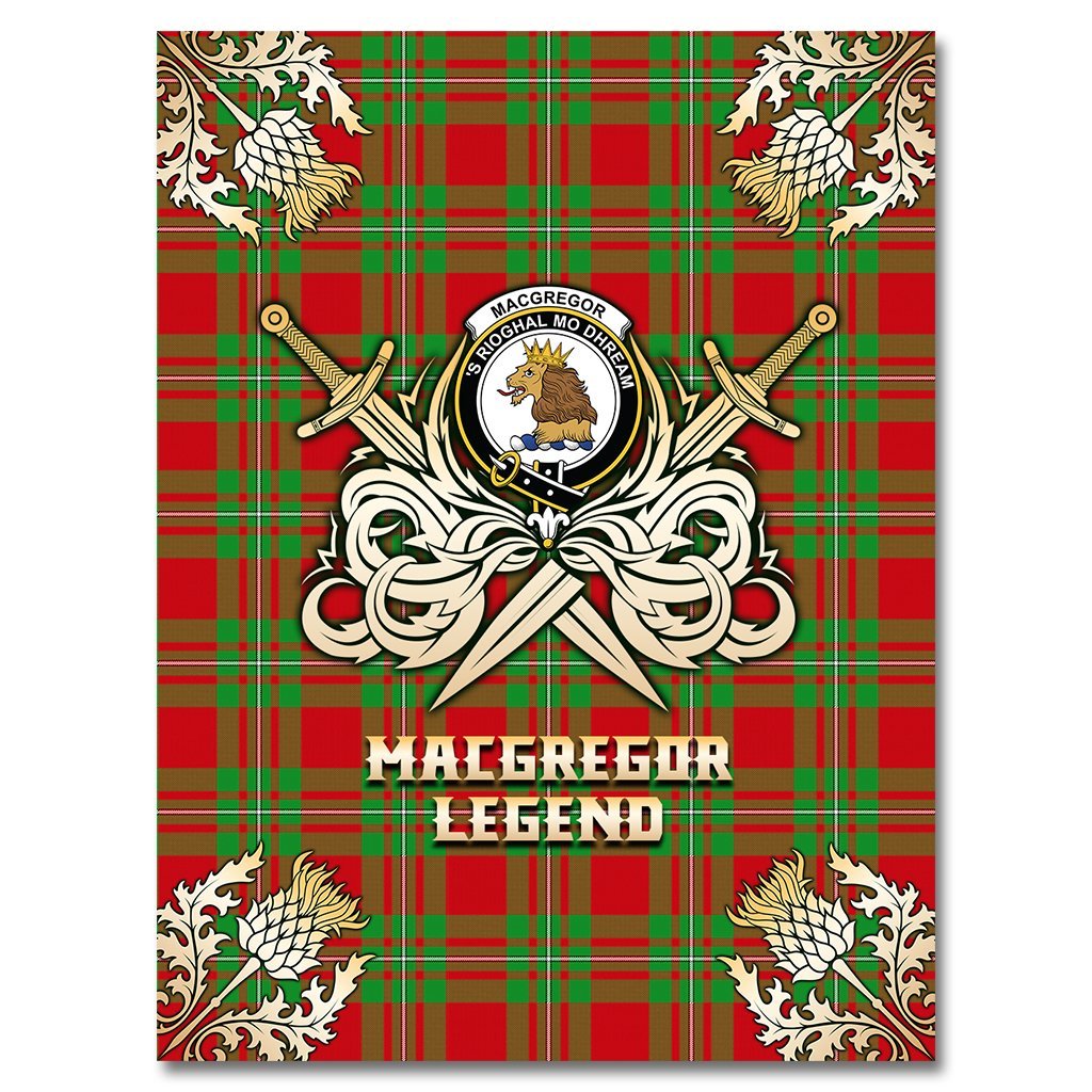 Clan MacGregor Modern Tartan Gold Courage Symbol Blanket ZW89 Clan MacGregor Tartan Today   