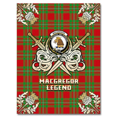 Clan MacGregor Modern Tartan Gold Courage Symbol Blanket ZW89 Clan MacGregor Tartan Today   