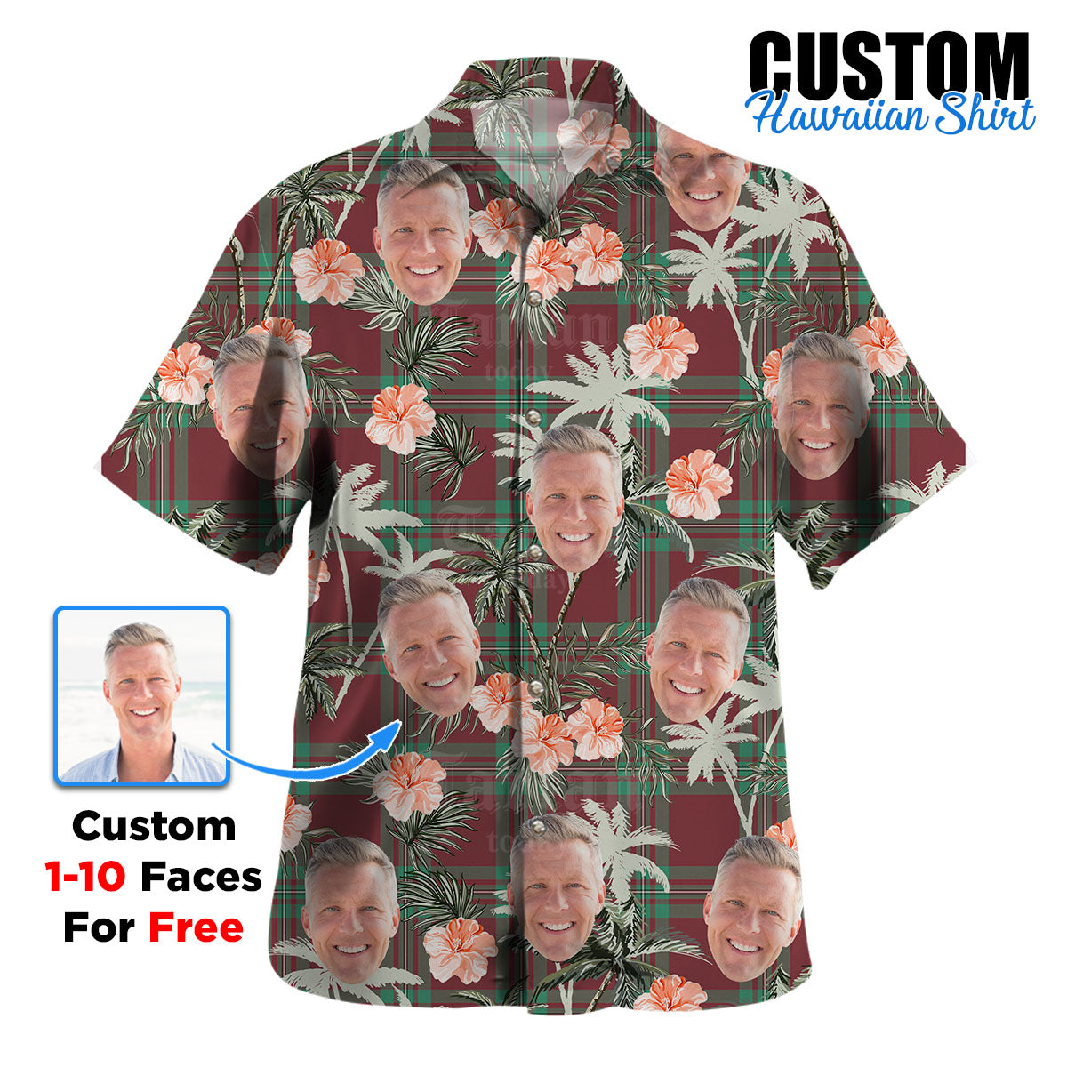 Clan MacGregor Hunting Ancient Tartan Custom Face Hawaiian Shirt – Unisex Gift for Family Members, Summer Party LH93 MacGregor Hunting Ancient Tartan Tartan Hawaii Shirt