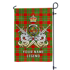 Custom Name Clan MacGregor Modern Tartan Garden Flag with Clan Crest and the Golden Sword of Courageous Legacy ZB95