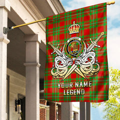 Custom Name Clan MacGregor Modern Tartan Garden Flag with Clan Crest and the Golden Sword of Courageous Legacy ZB95