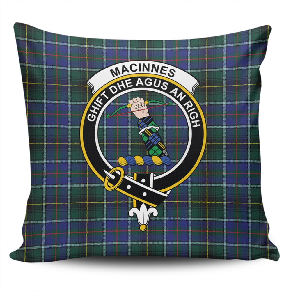 Clan MacInnes Modern Tartan Crest Pillow Cover HO47 Clan MacInnes Tartan Today   