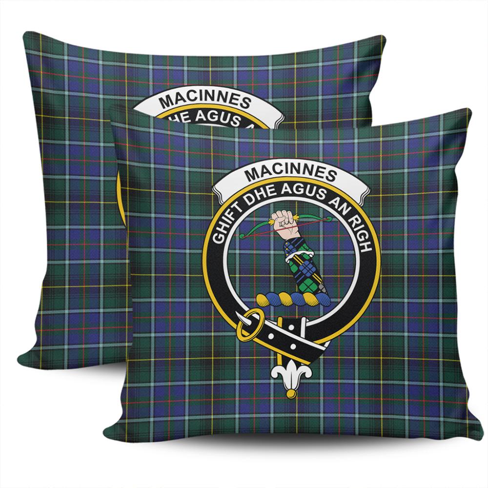 Clan MacInnes Modern Tartan Crest Pillow Cover HO47 Clan MacInnes Tartan Today   