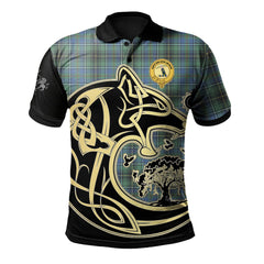 Clan MacInnes Ancient Tartan Polo Shirt Viking Wolf EI14 MacInnes Ancient Tartan Tartan Polo   