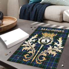 Clan MacInnes Modern Tartan Crest Thistle Jigsaw Puzzles Gift For Family UN23 Clan MacInnes Tartan Today   