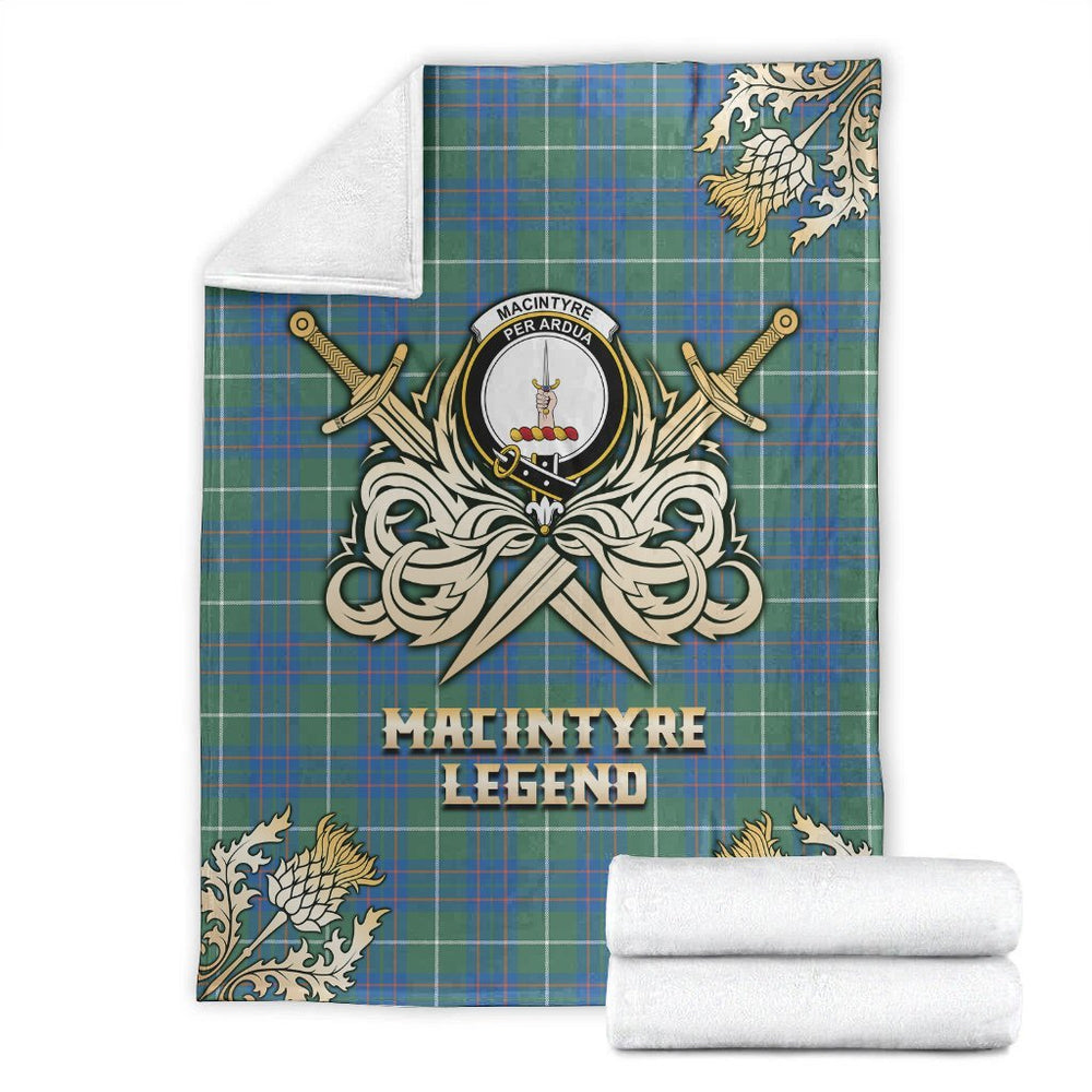 Clan MacIntyre Hunting Ancient Tartan Gold Courage Symbol Blanket DM97 Clan MacIntyre Tartan Today   
