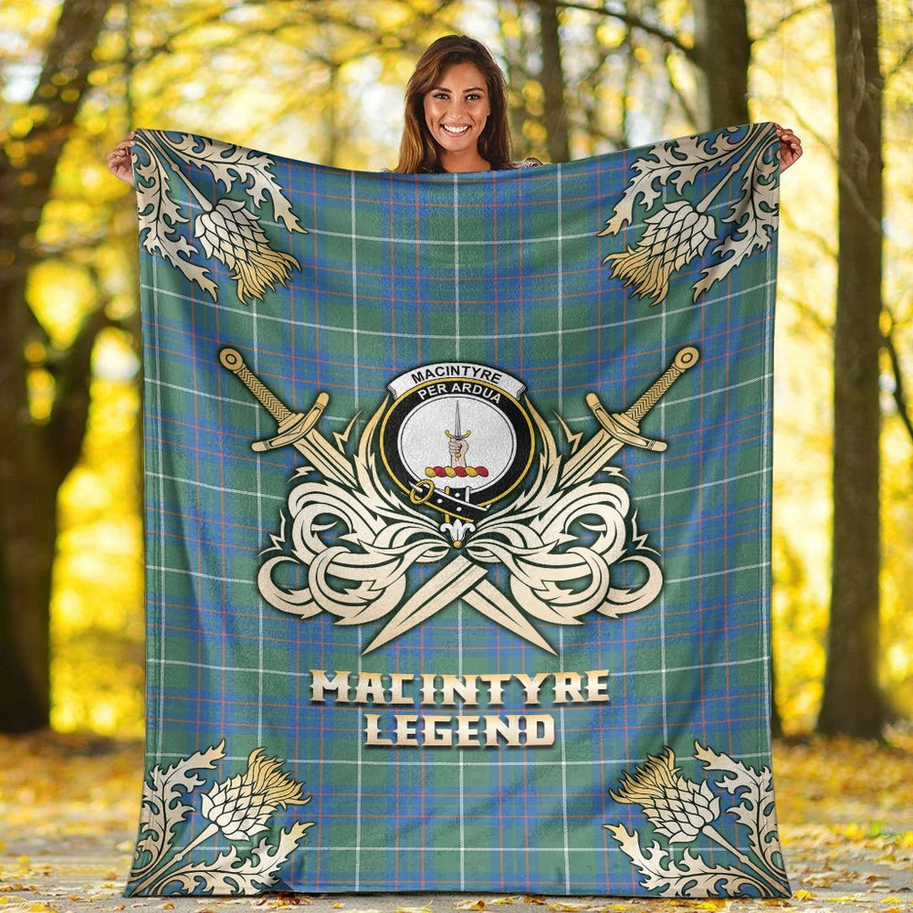 Clan MacIntyre Hunting Ancient Tartan Gold Courage Symbol Blanket DM97 Clan MacIntyre Tartan Today   