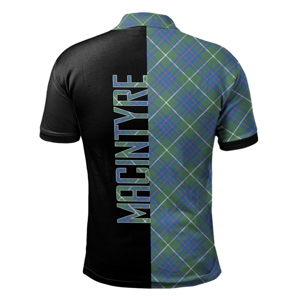 Clan MacIntyre Hunting Ancient Tartan Polo Shirt Half of Me - Cross Style SY31 MacIntyre Hunting Ancient Tartan Tartan Polo   