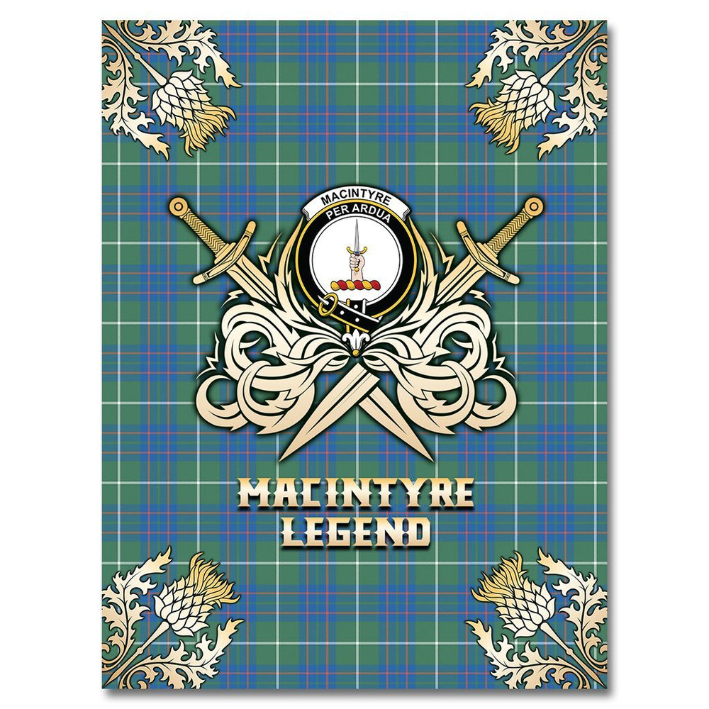 Clan MacIntyre Hunting Ancient Tartan Gold Courage Symbol Blanket DM97 Clan MacIntyre Tartan Today   
