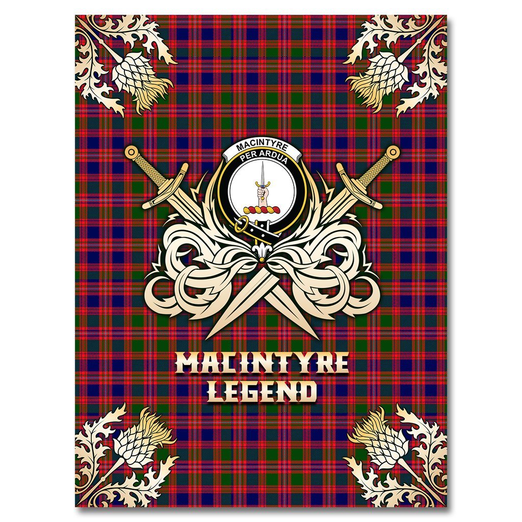 Clan MacIntyre Modern Tartan Gold Courage Symbol Blanket IV12 Clan MacIntyre Tartan Today   