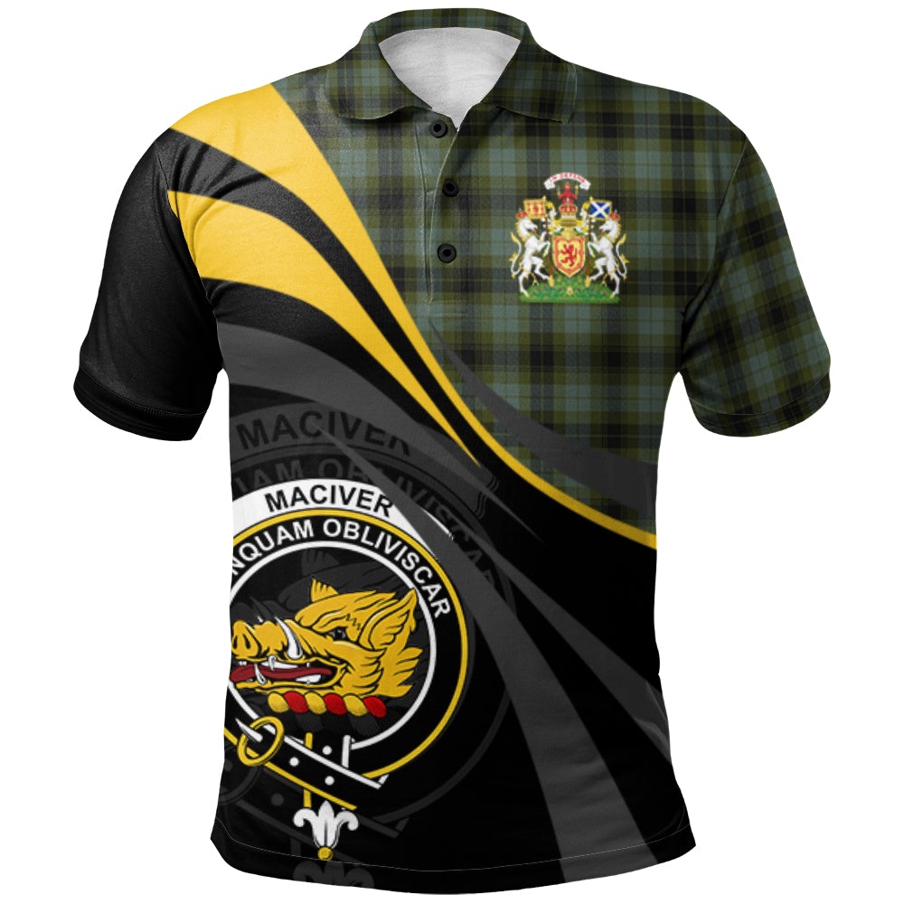 Clan MacIver Tartan Polo Shirt - Royal Coat Of Arms Style KA90 MacIver Tartan Tartan Polo   