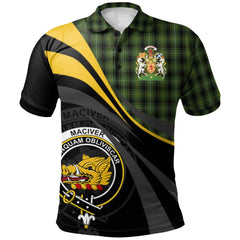 Clan MacIver Hunting Tartan Polo Shirt - Royal Coat Of Arms Style LC47 MacIver Hunting Tartan Tartan Polo   