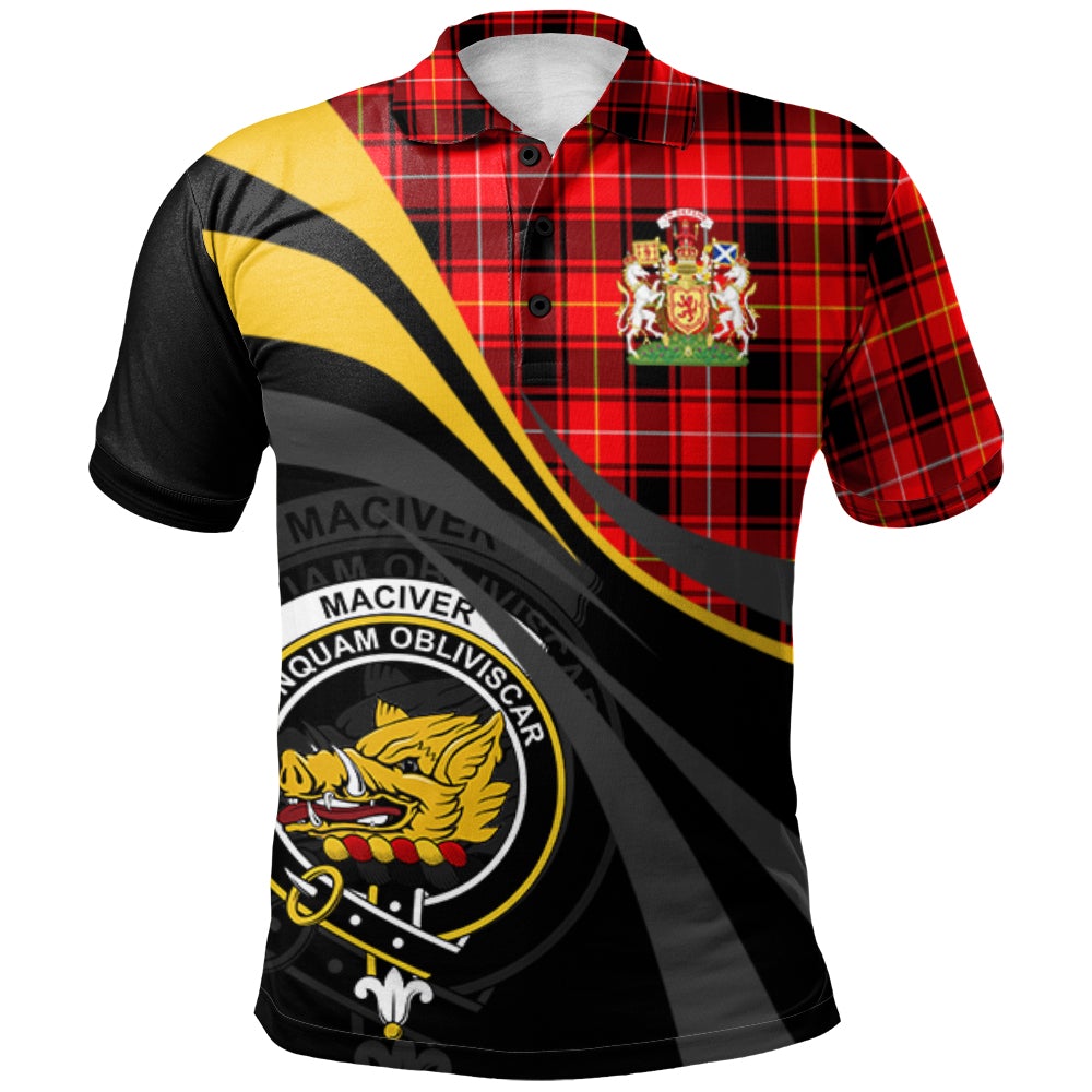 Clan MacIver Modern Tartan Polo Shirt - Royal Coat Of Arms Style CF91 MacIver Modern Tartan Tartan Polo   
