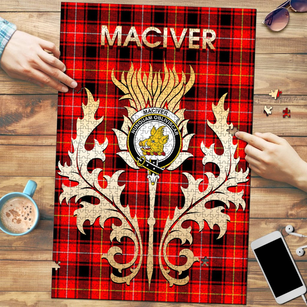 Clan MacIver Modern Tartan Crest Thistle Jigsaw Puzzles Gift For Family BD28 Clan Borthwick Tartan Today   