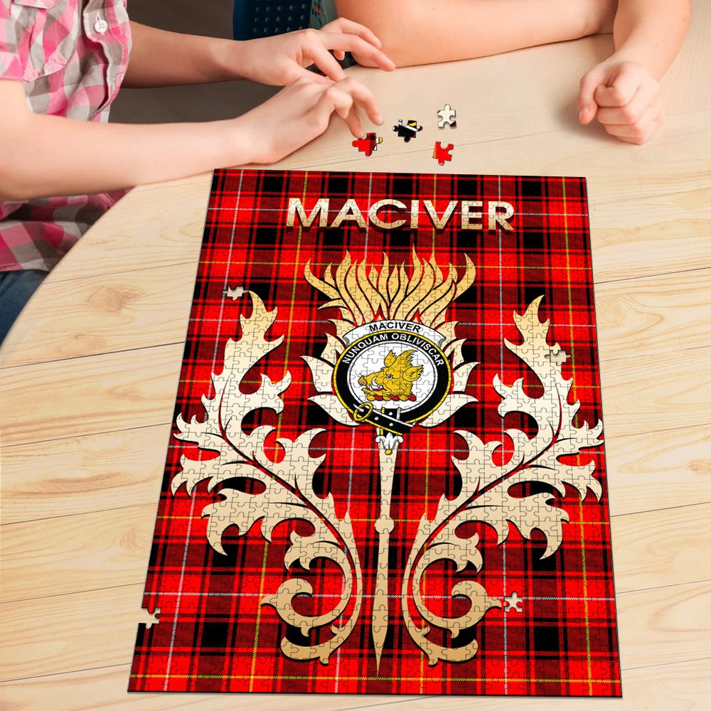 Clan MacIver Modern Tartan Crest Thistle Jigsaw Puzzles Gift For Family BD28 Clan Borthwick Tartan Today   