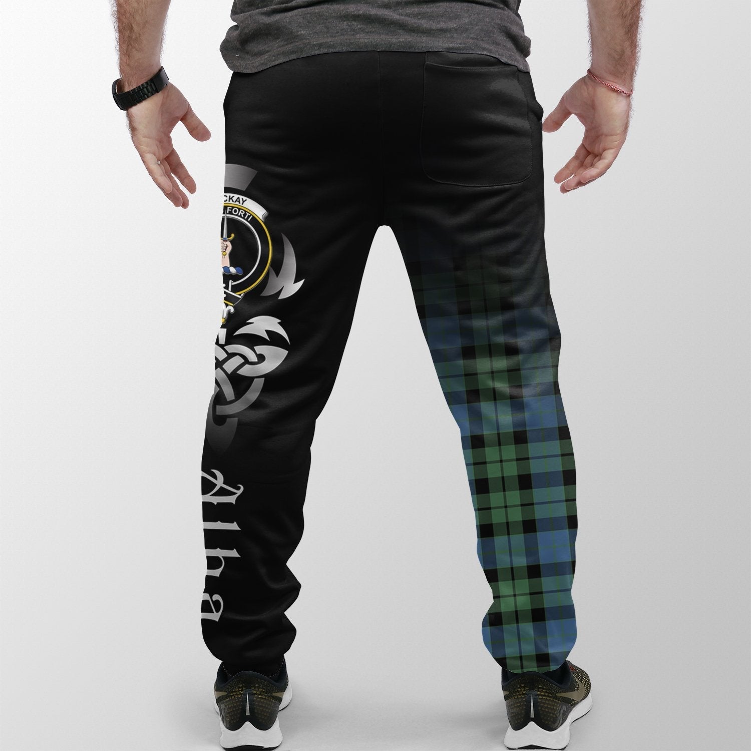 Clan MacKay Ancient Tartan Crest Jogger Sweatpants  Alba Celtic Style OX17 Clan MacKay Tartan Today   