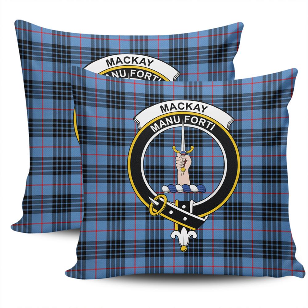 Clan MacKay Blue Tartan Crest Pillow Cover BQ35 Clan MacKay Tartan Today   