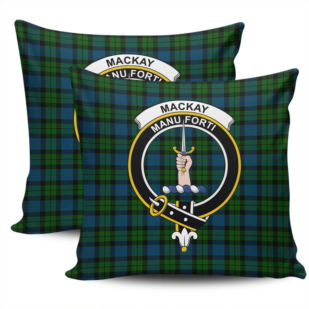 Clan MacKay Modern Tartan Crest Pillow Cover FD55 Clan MacKay Tartan Today   