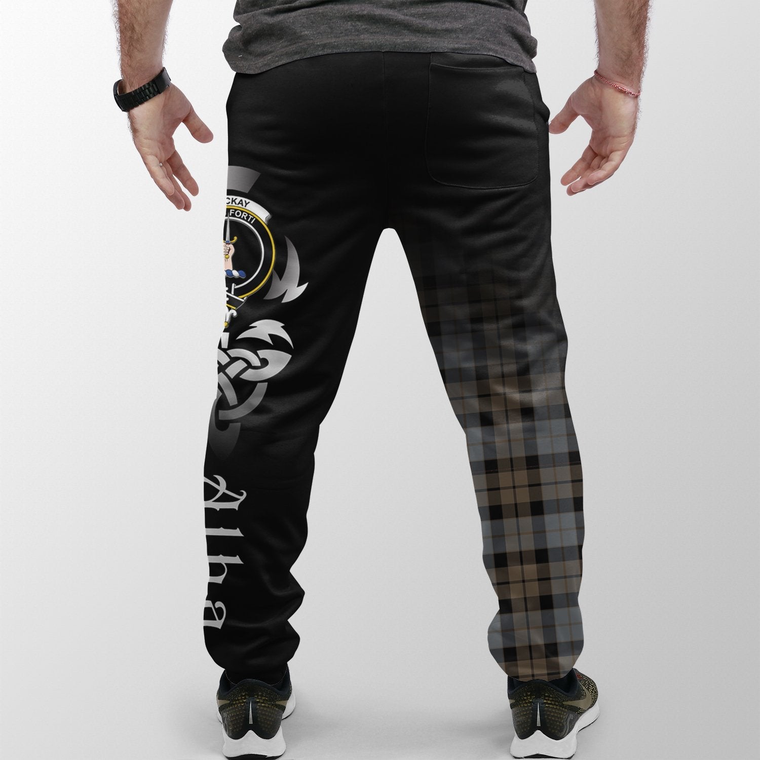 Clan MacKay Weathered Tartan Crest Jogger Sweatpants  Alba Celtic Style WK99 Clan MacKay Tartan Today   